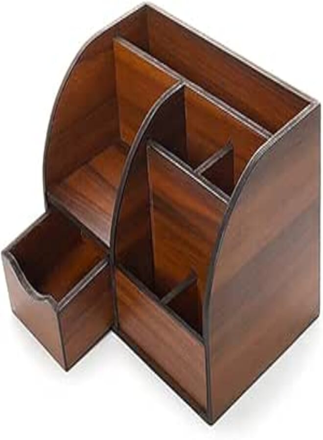 Belal desk organizer brown wood 1.00 piece